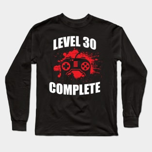 'Level 30 Complete' Birthday Gift Long Sleeve T-Shirt